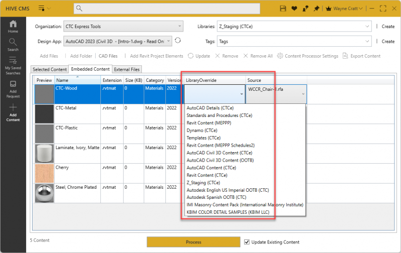 Content Resources Settings