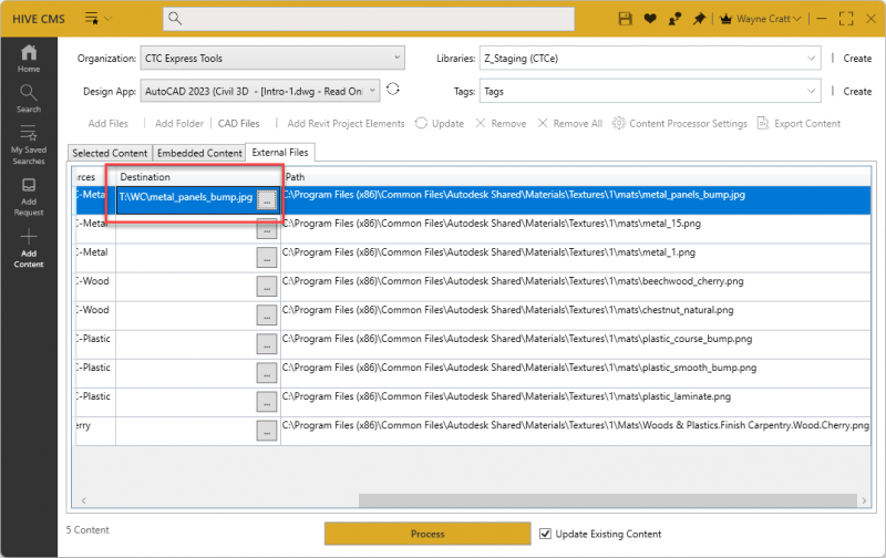 Content Resources Settings